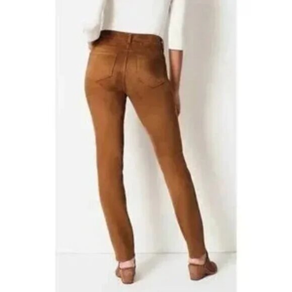 NEW J. Jill Faux Suede Luxe Taylor Chestnut Mid Rise Stretch Jeans Pants 6 NWT - Picture 2 of 6